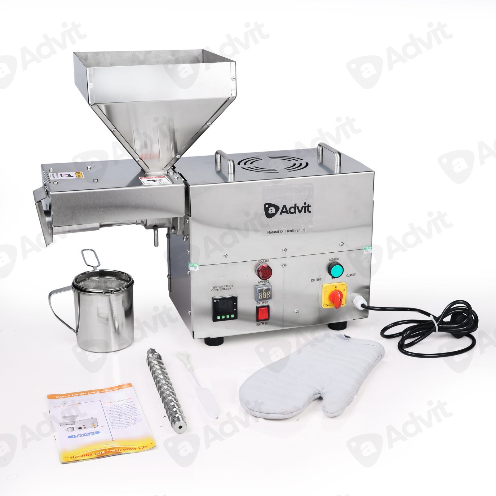 1600 Watt Commercial Cold Press Oil Machine