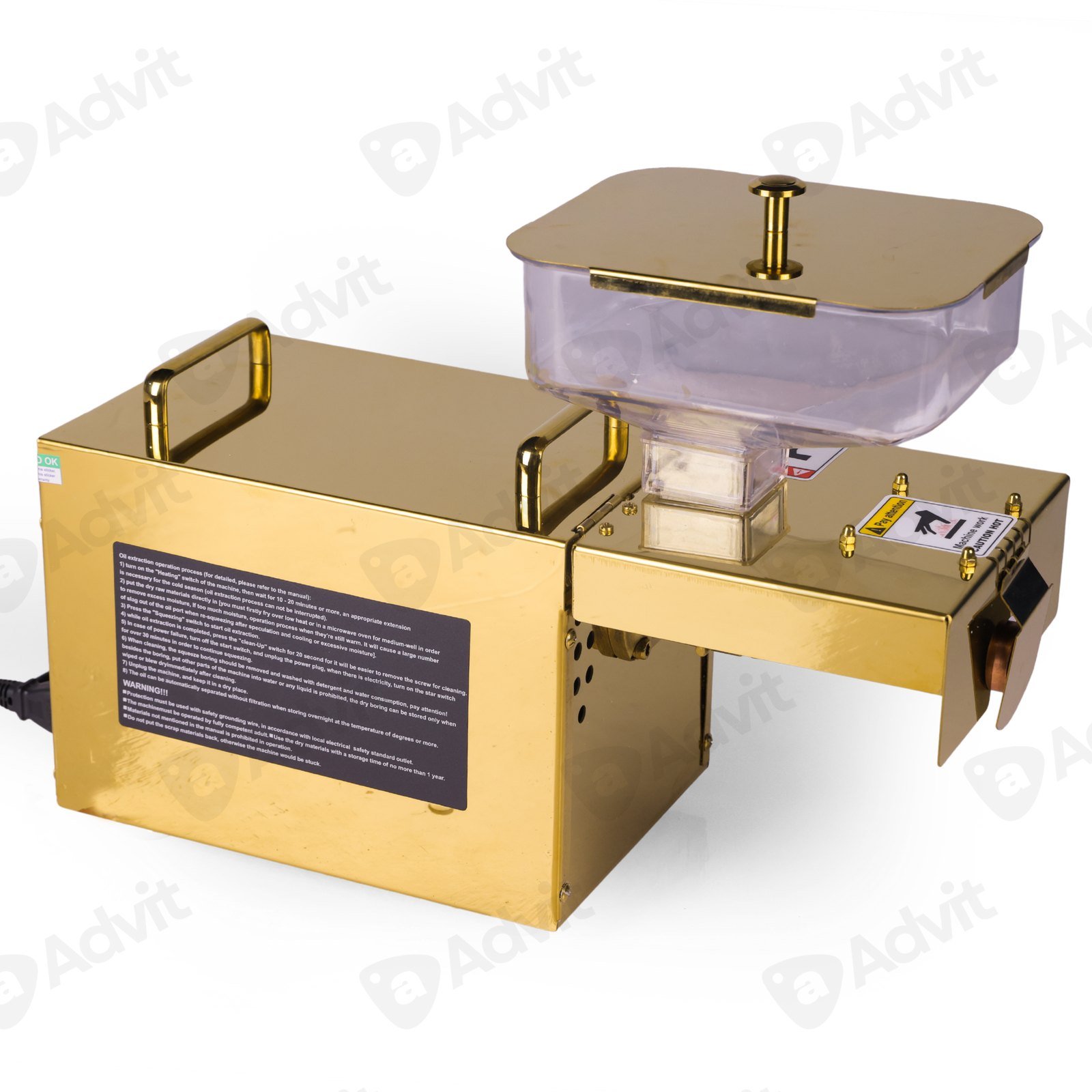 400 Watt Gold Home Cold Press Oil Machine